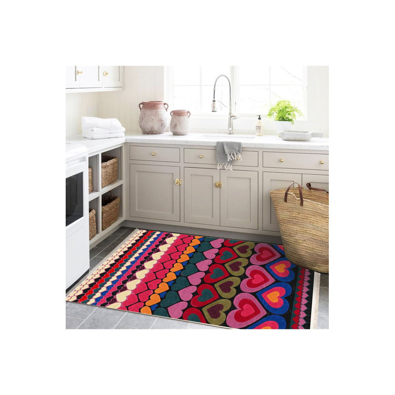 Tapis décoratif multicolore, Sous-tapis rectangulaire de 3 pi 3 po x 4 pi 11 po
