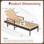 Chaise longue d'extérieur inclinable en rotin de 1 pièce avec accoudoirs en bois-841408211
