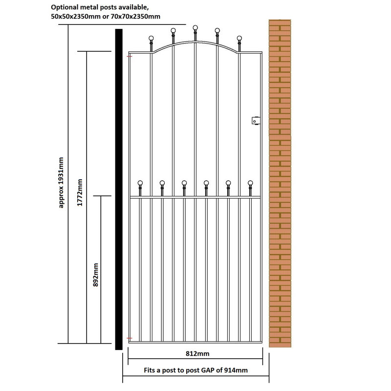 Begonia 194 cm H Gate Fencing, 91cm W X 194cm H