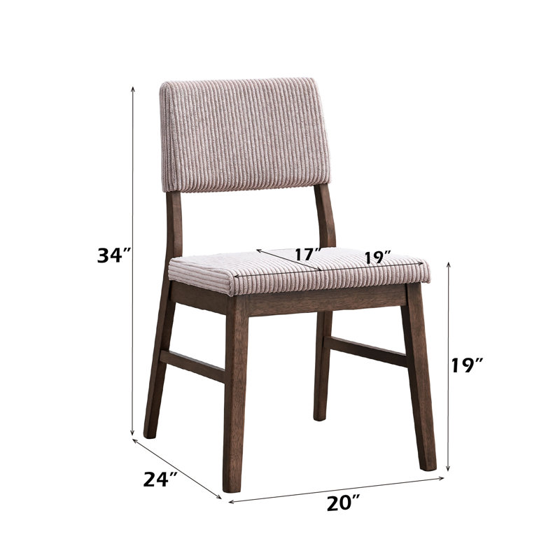 Chaises d'appoint rembourrées en velours côtelé mauve avec finition noyer (de 2), sièges de style scandinave, capacité de poids de 220 lb, conception poussiéreuse et assise, hauteur de siège de 19 po, 220 lb