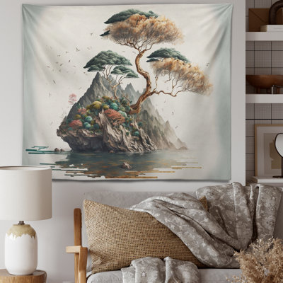 Bonsai By The Water II Polyester Tapestry