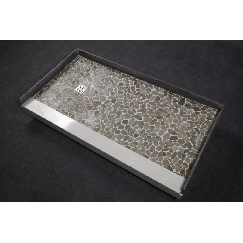 Base de douche à seuil simple l 60 po x P 32 po, À gauche