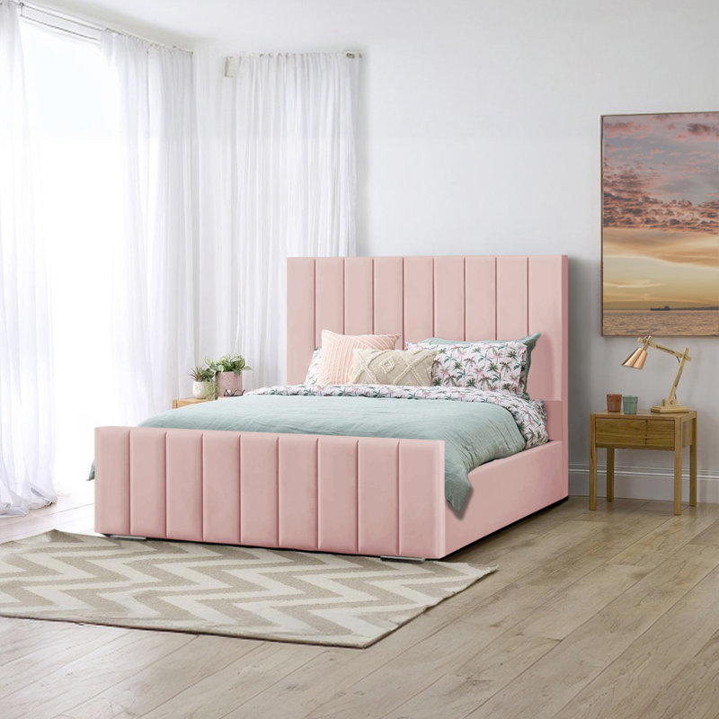 Arlon Upholstered Bed, Double (4'6), Pink