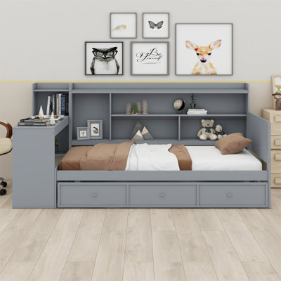 Daybed With 3 Drawers, USB Ports And Desk by Lark Manor