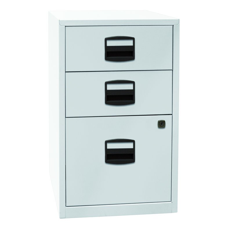 41.3 cm W 3 -Drawer Filing Cabinet, Grey/Brown/Blue