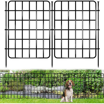 Garden Fence - 28 Panels No Dig Rustproof Metal, Animal Barrier With Ground Stakes (Dog/Rabbit/Yard)