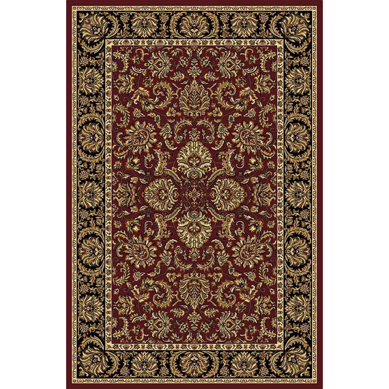  Traditional Persian-style burgundy red area rug, Rectangle 3'3" x 5'4"