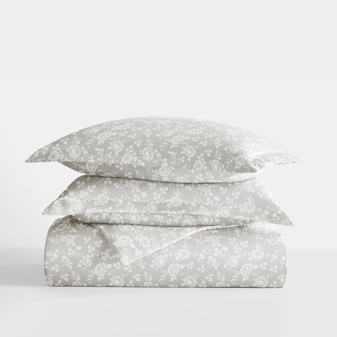 Home Rose Gray Pattern Duvet Cover Set Becky Cameron 