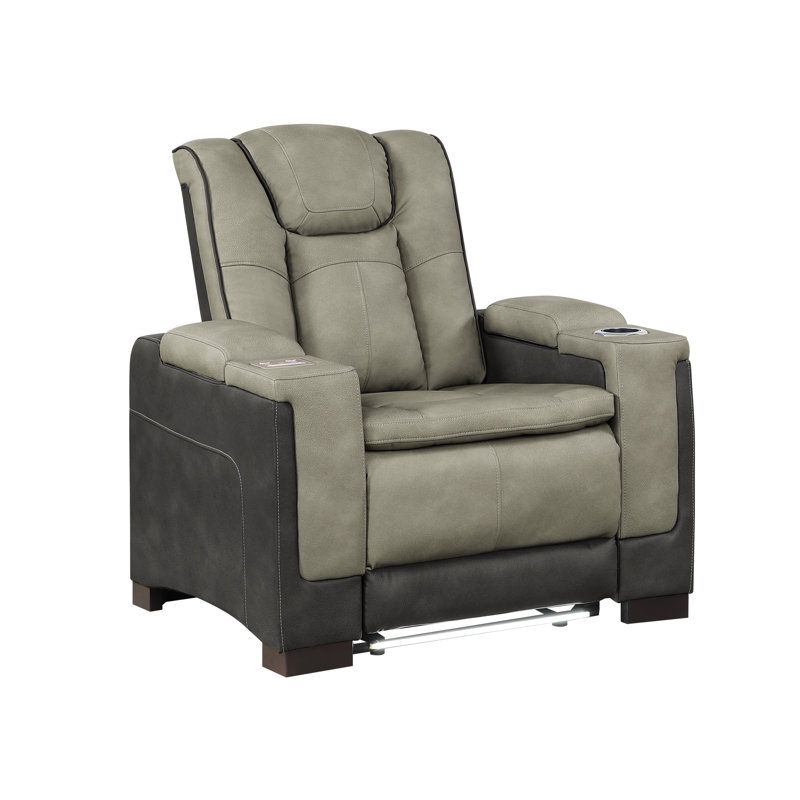 Imperial Power Recliner with LED Lighting & Power Headrest, Gray