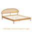  Structure de lit en bois massif Gem avec tête de lit et rotin naturel, capacité de 1000 lb-215844456-215844462