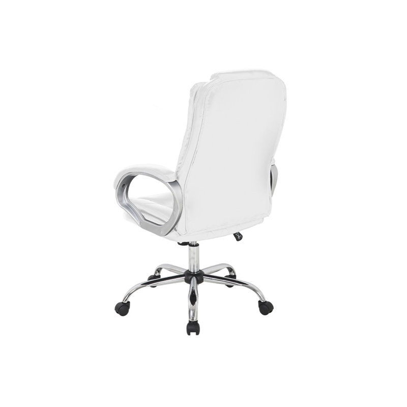 Office Chair with Headrest, White