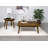 Square Wood Side Table, Walnut Brown