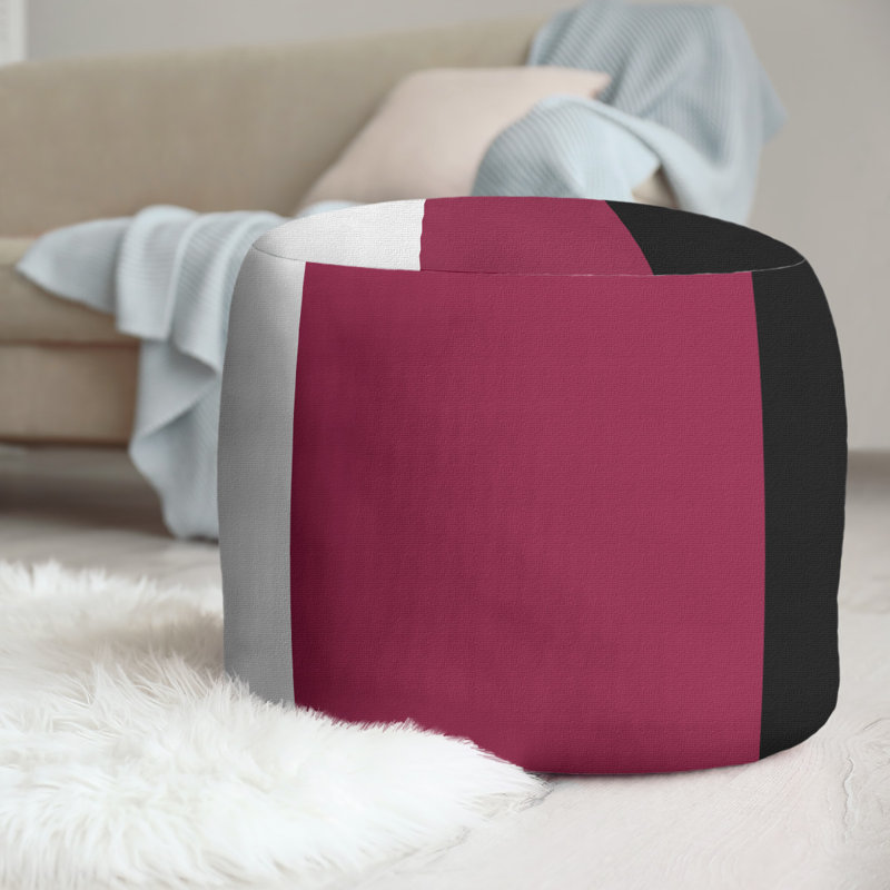repose-pieds rond 20,5", White/Maroon/Black