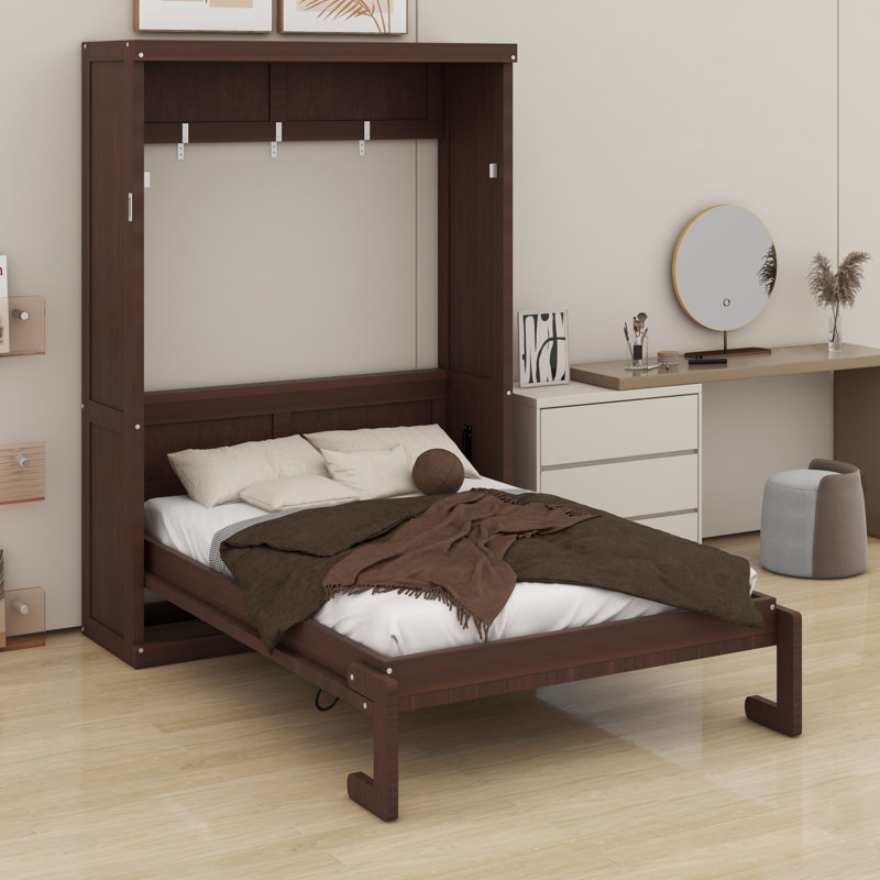 Lit escamotable escamotable dans une armoire Murphy, Twin, Espresso