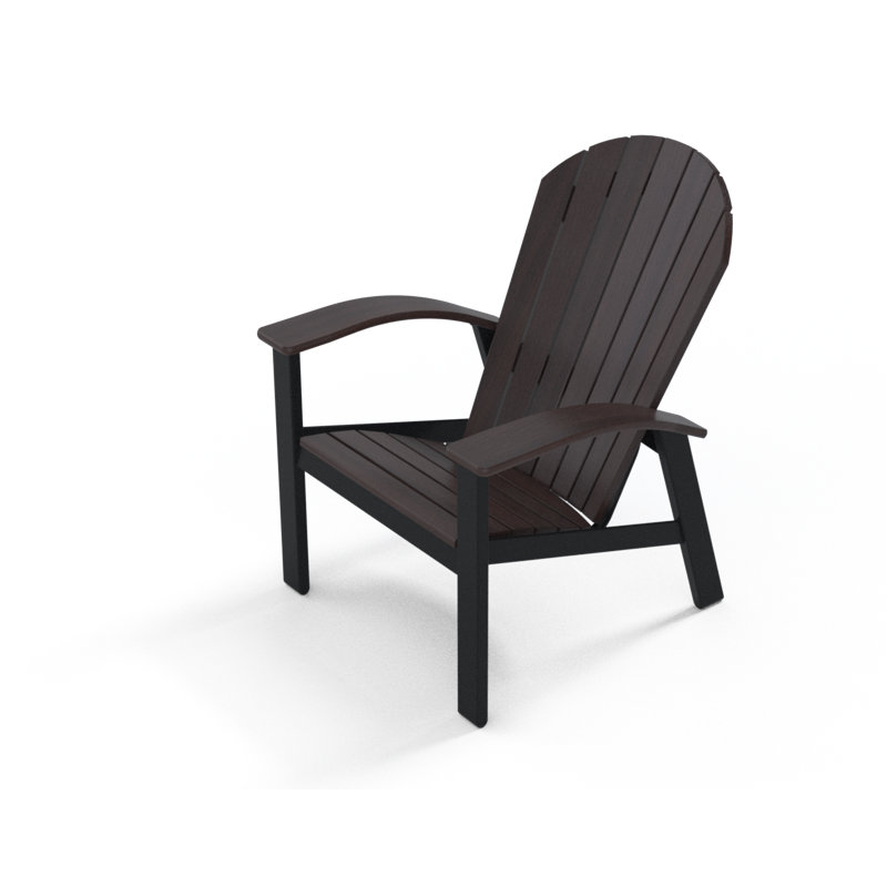 Augusto Outdoor Adirondack Chair, Chestnut, Black