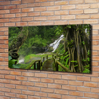 Waterfall In The Jungle - Wrapped Canvas Print
