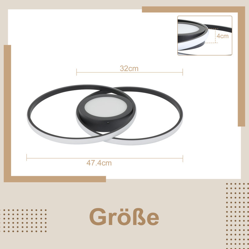 Axentie LED Flush Mount, Black