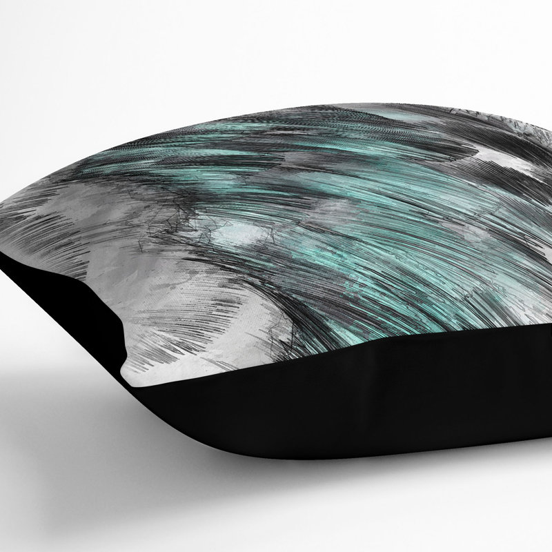 Ruffled Feathers Cushion with Filling, 55cm H x 55cm W x 20cm D, Black
