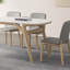 Petit ensemble de table de salle à manger rectangulaire en bois de frêne plat