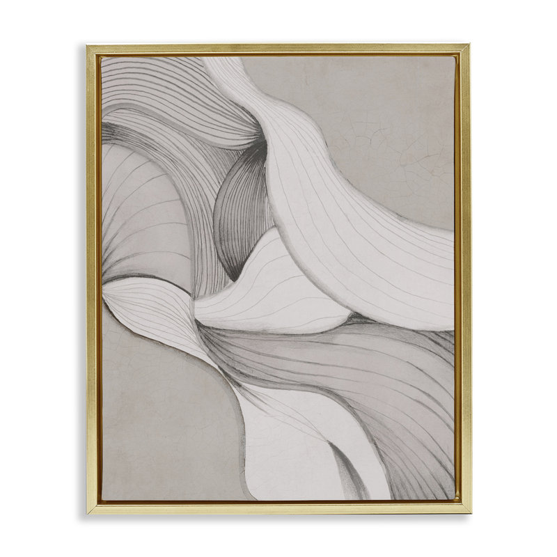 "Monochromatique", art par Jacob Q, H 31 po x l 25 po, Cadre flottant métallique doré