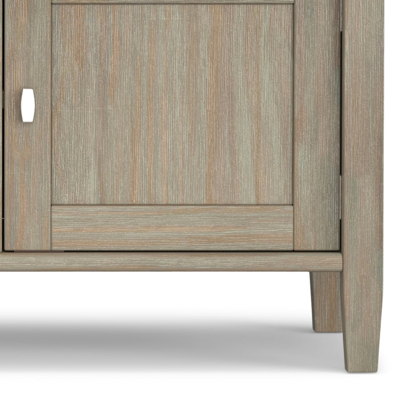 Rustic Distressed Gray 44" Solid Hardwood Storage Bench with Armrests