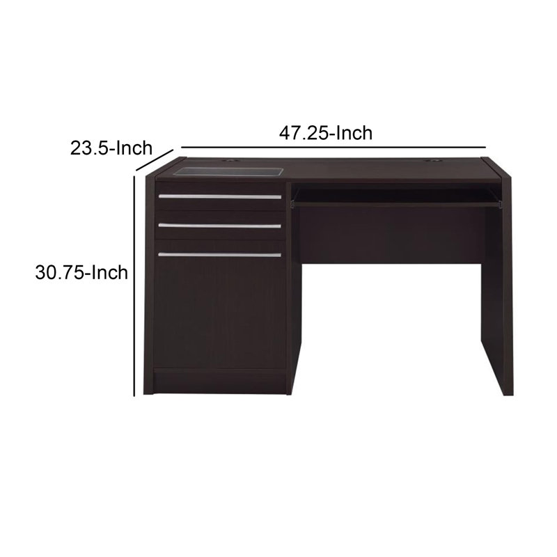 Azareeyah Computer Desk, 30.75" H x 23.5" W x 47.25" D