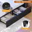 Grandes structures de lit avec tête de lit avec rangement et 2 grands tiroirs, lit de jeu avec lumières RVB et station de charge, lit plateforme tapissier en cuir, lit de style Esports, aucun sommier nécessaire, noir-883851287-1001922675