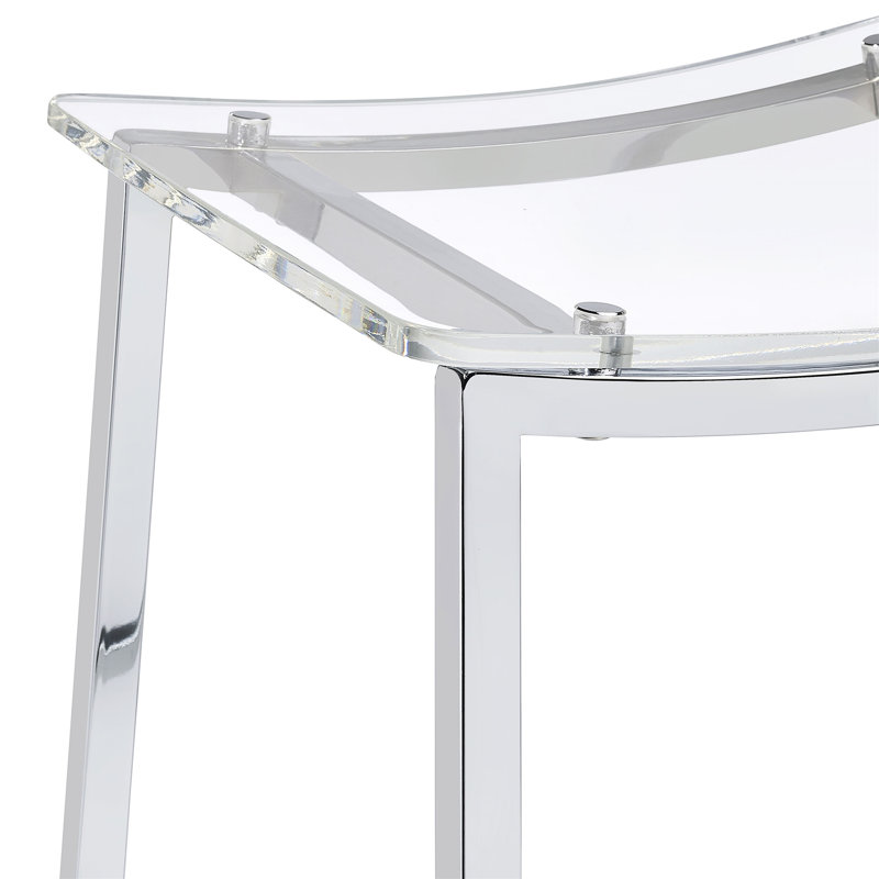 Staten Chrome Backless Bar Stool(Only Dining Chairs), Tabouret de bar (siège d'une hauteur de 29 po)