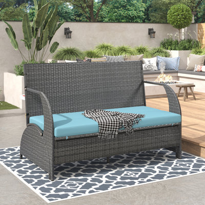 Castello Contemporary 2-in-1 Convertible Outdoor HDPE Wicker Bench