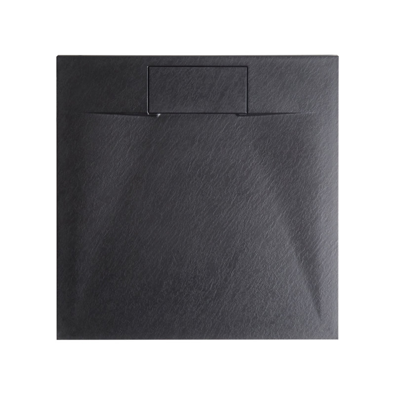 AZZURRO Shower Tray Black 80 x 120 x 3 cm, 3cm H x 80cm W x 80cm D, Black