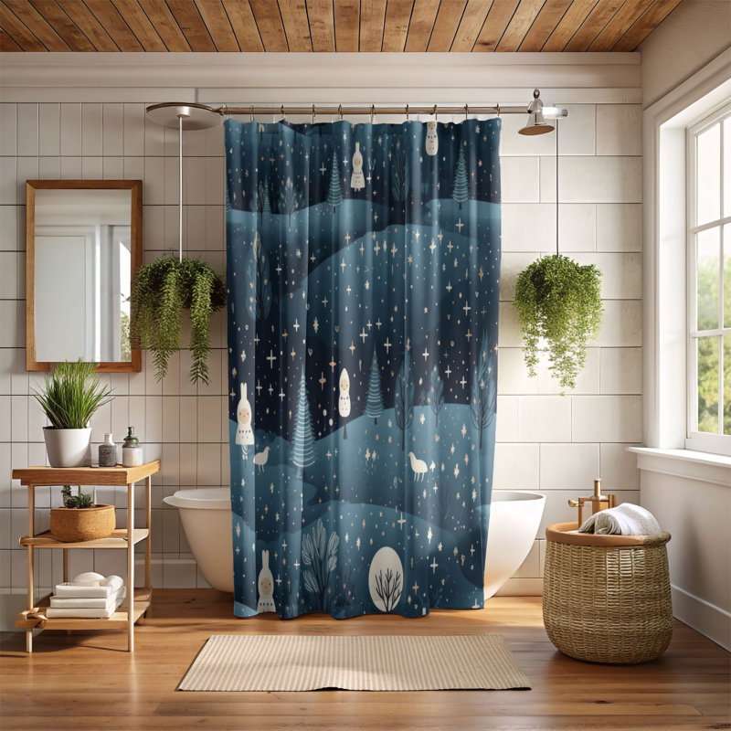 Rideau de douche Merry Night - Premium, H 74 po x l 71 po