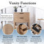 Meuble-lavabo autoportant de 30 po avec tiroirs et tablette ouverte, armoire imitation chêne avec vasque en céramique intégrée-1374070103-1374070101
