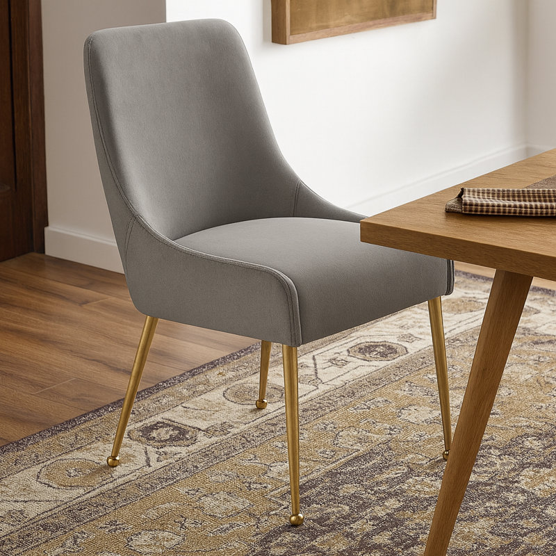 Owen Velvet Upholstered Side ChaiR, Grey Velvet