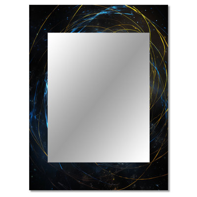 Space Light Orbiting A Black Hole II - Space Decorative Mirror, Blue Wall Mirror, Printed Metal Art