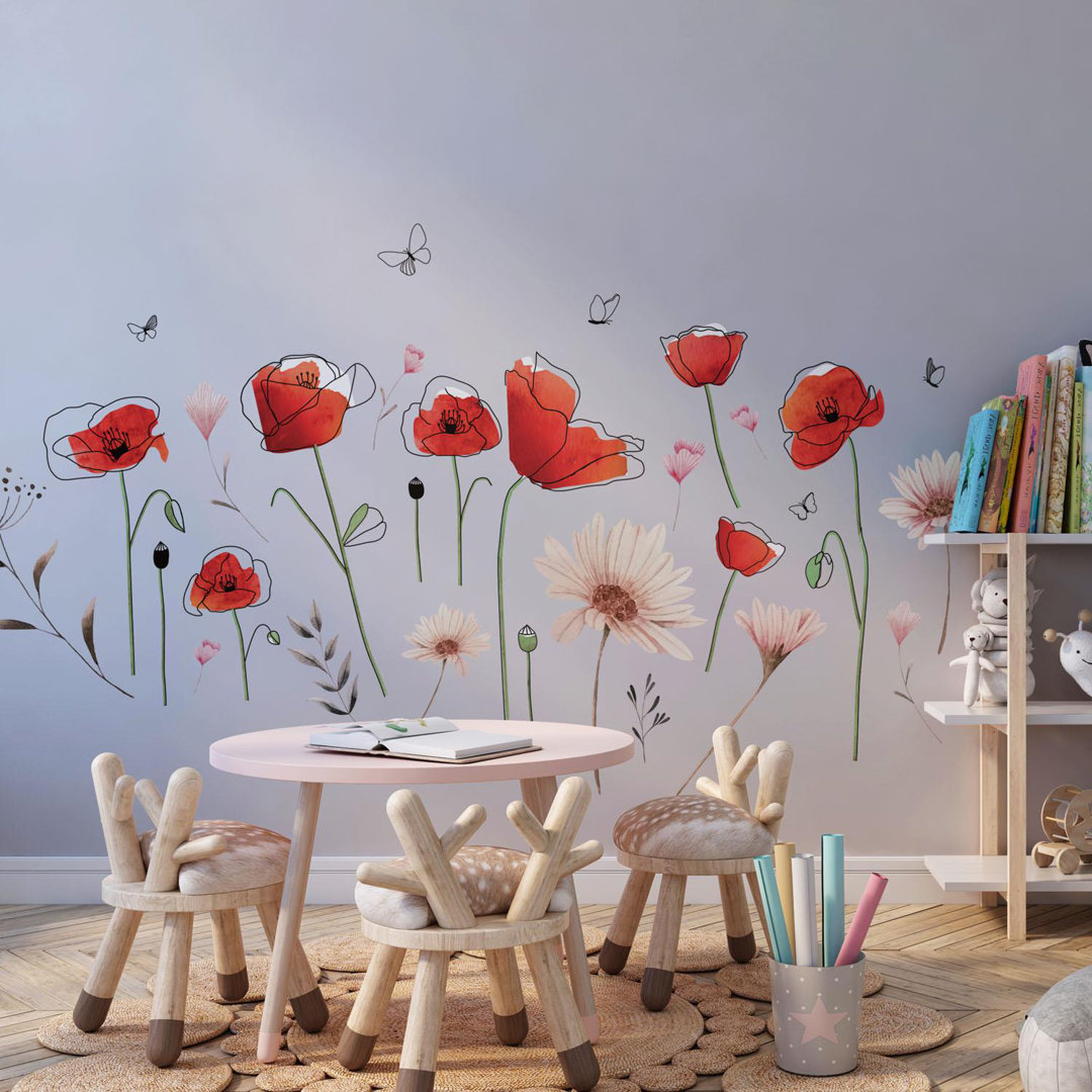 Plants & Flowers Non-Wall Damaging Wall Decal Red Barrel Studio®