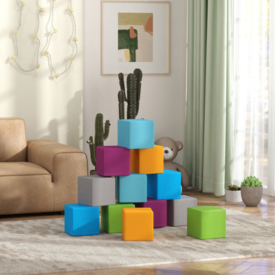 12 pièces de blocs de jeu souples pour jouets de construction et d'empilage de jouets pour enfants en bas âge