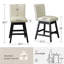 Ensemble de 2 tabourets de bar pivotants rembourrés en cuir de polyuréthane à haut dossier avec garniture cloutée et structure en bois, pour îlot de cuisine et bar pour la maison
