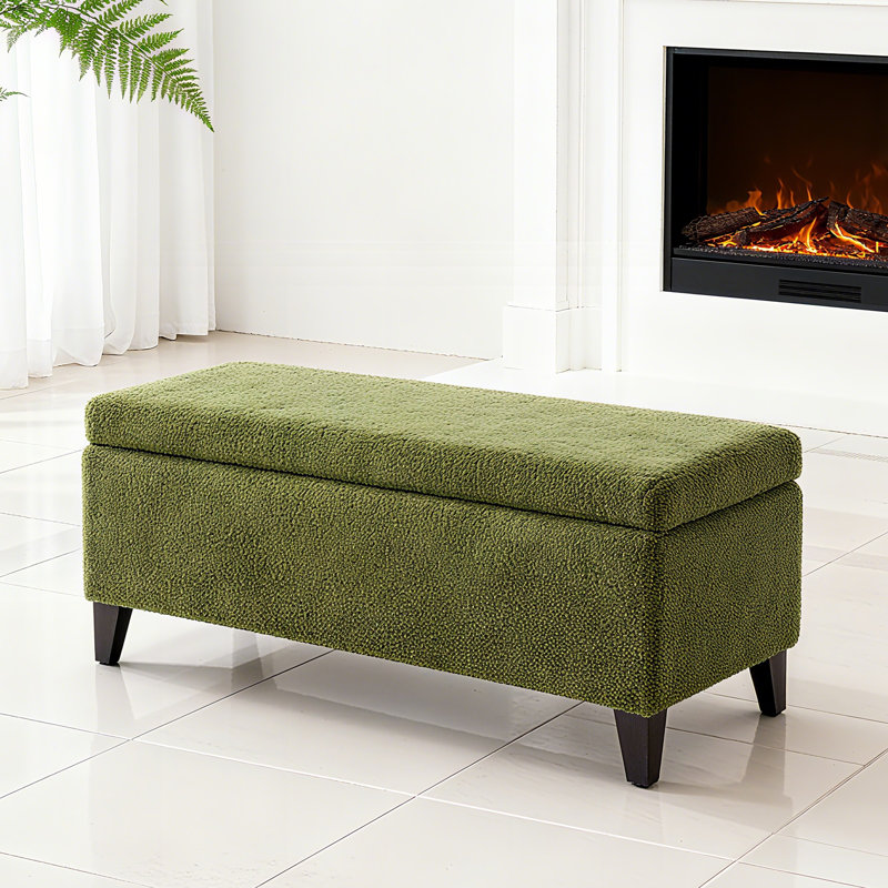 Banc de rangement avec repose-pieds Moraco, Vert