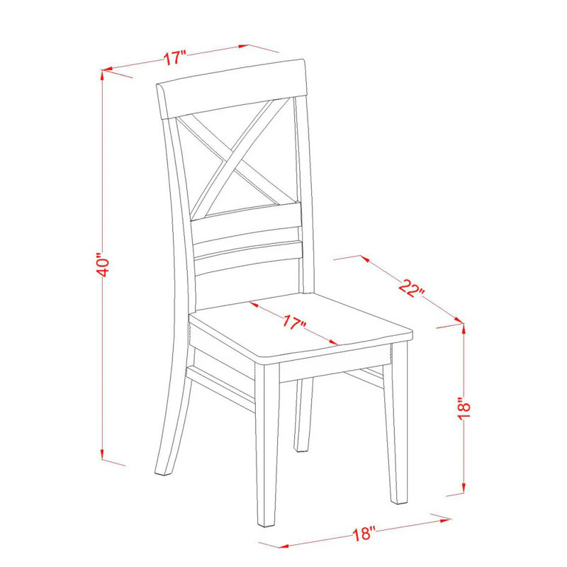 Ensemble de 5 pièces pour 5 pièces comprenant une table de cuisine ronde avec piédestal et 4 chaises de salle à manger, 36 po x 36 po, babeurre et cerise