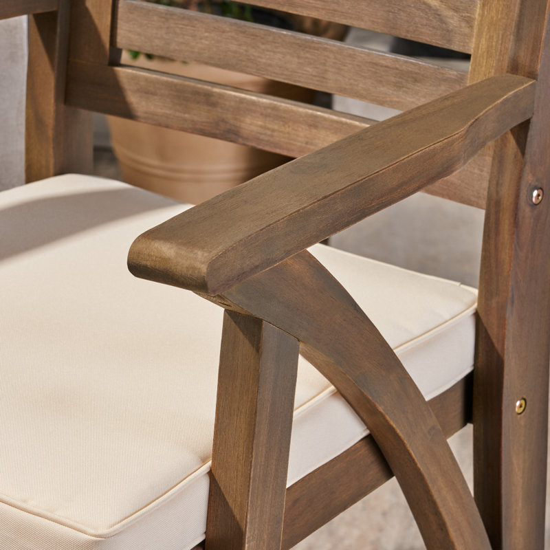 Peper Acacia Outdoor Stool with Cushion, Gray