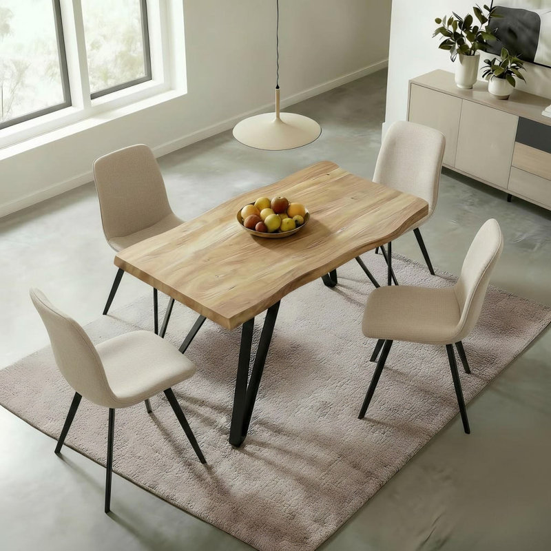 Malawi 4 - Person Dining Set, 75cm H x 140cm W x 80cm D, Beige