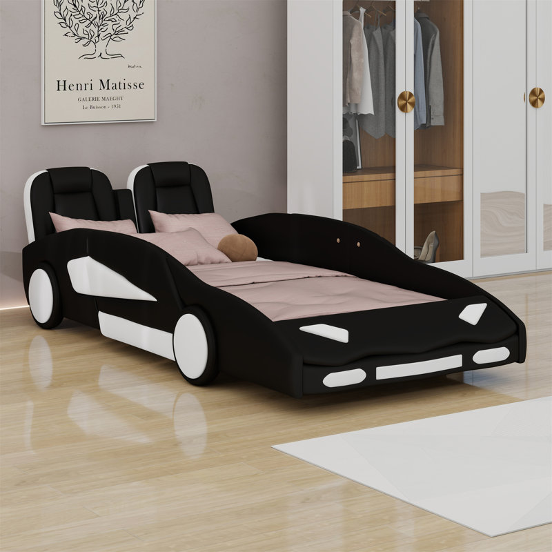 Lit plateforme avec roulettes Race, Noir
