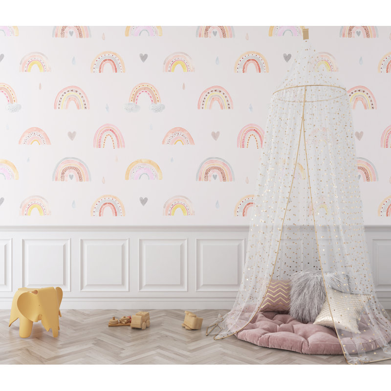 Papier peint aquarelle pour enfants, L 75,96 po x l 114 po