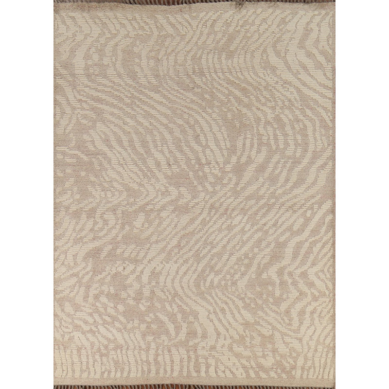 Tapis marocain en laine fait à la main à motif abstrait 8 x 10