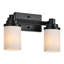 Luminaires de salle de bain, 2 lumières de meuble-lavabo noir mat avec abat-jour en verre blanc laiteux, appliques murales de salle de bain sur miroir pour chambre à coucher miroir, couloir de salon-1300068297