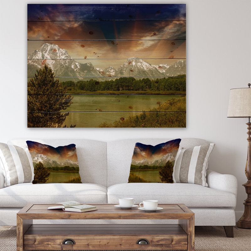 Parc national de Grand Teton - peinture sur bois sans cadre, H 30 po x l 40 po x P 1 po