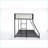 Twin Over Full Metal Bunk Bed Frame - No Box Spring Needed, Low Profile with White Mesh Guard Rail, Black, Ideal for Guest Room/Dorm