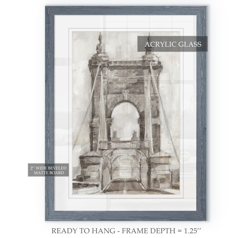 « bridge crossing ii » par paul cezanne-photo-cadre, reproduction d’art, Encadré à imprimé gris, H 30 po x l 22 po x P 1 po