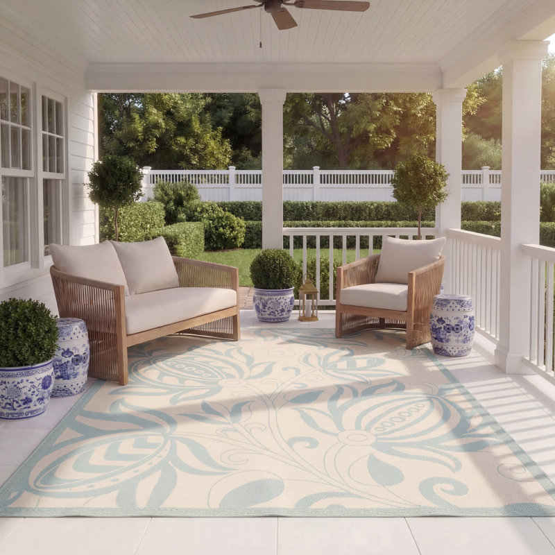Herefordshire Performance Floral Indoor/Outdoor Area Rug, Rectangle 8' x 11'