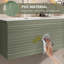 60'' Wall-Mounted Double Sink Vanity, PVC Cabinet And Solid Surface Top
